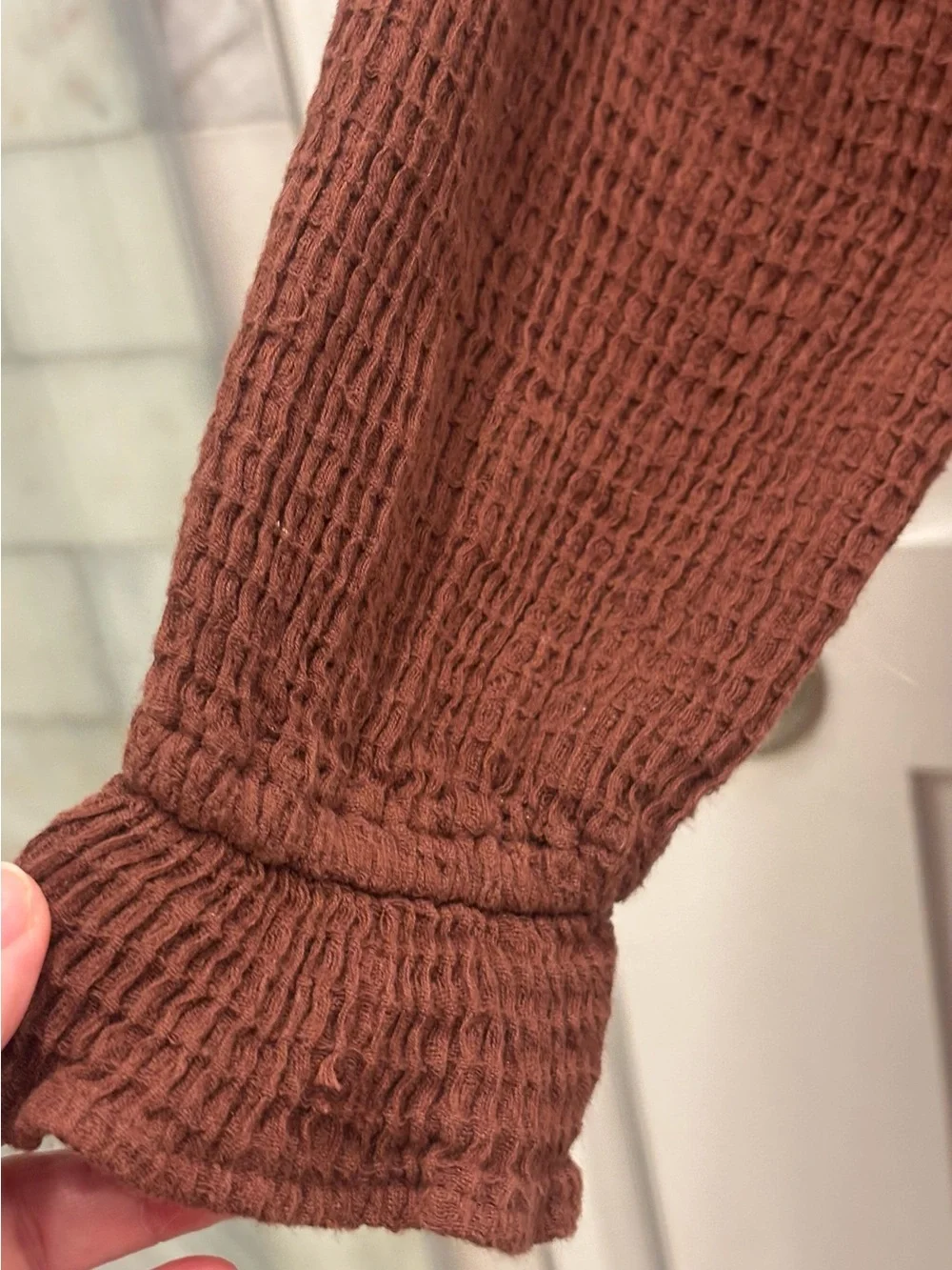 Free People Endless Summer Go To Waffle Knit Scoop Neck Dress in Brown